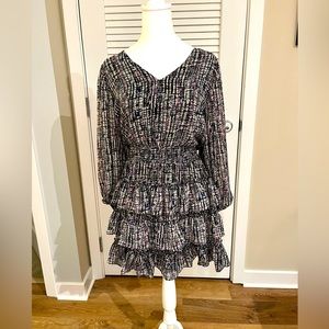 Express Long Sleeve Floral Print Midi Dress